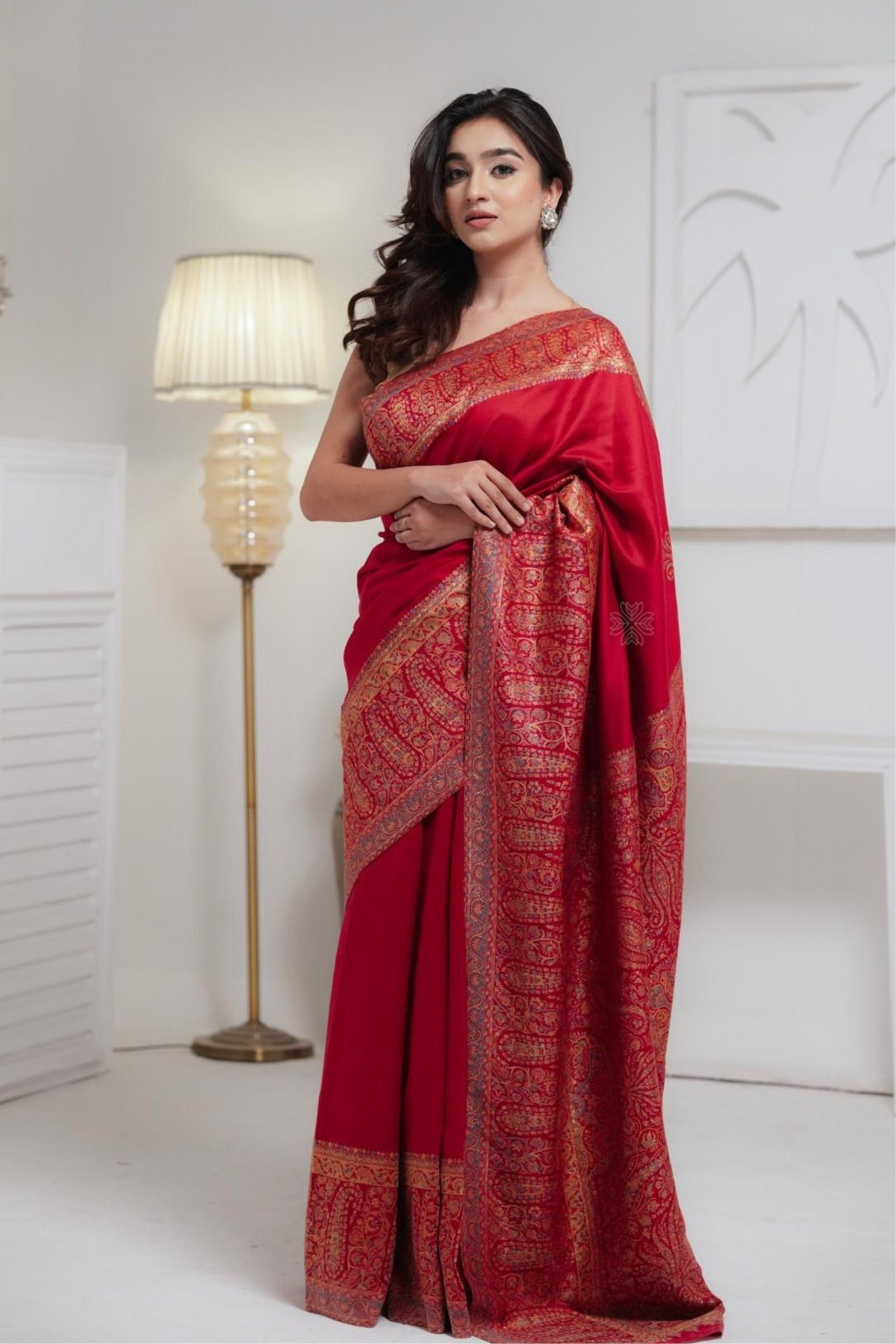 Maroon Kani Jamawar Pallu Silk SareeImperial Weaves