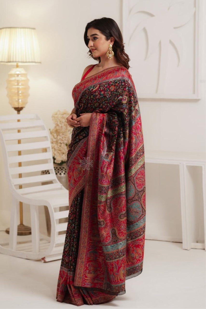 Black Kani Silk Saree