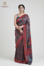 Blue Kani Jamawar Silk Saree