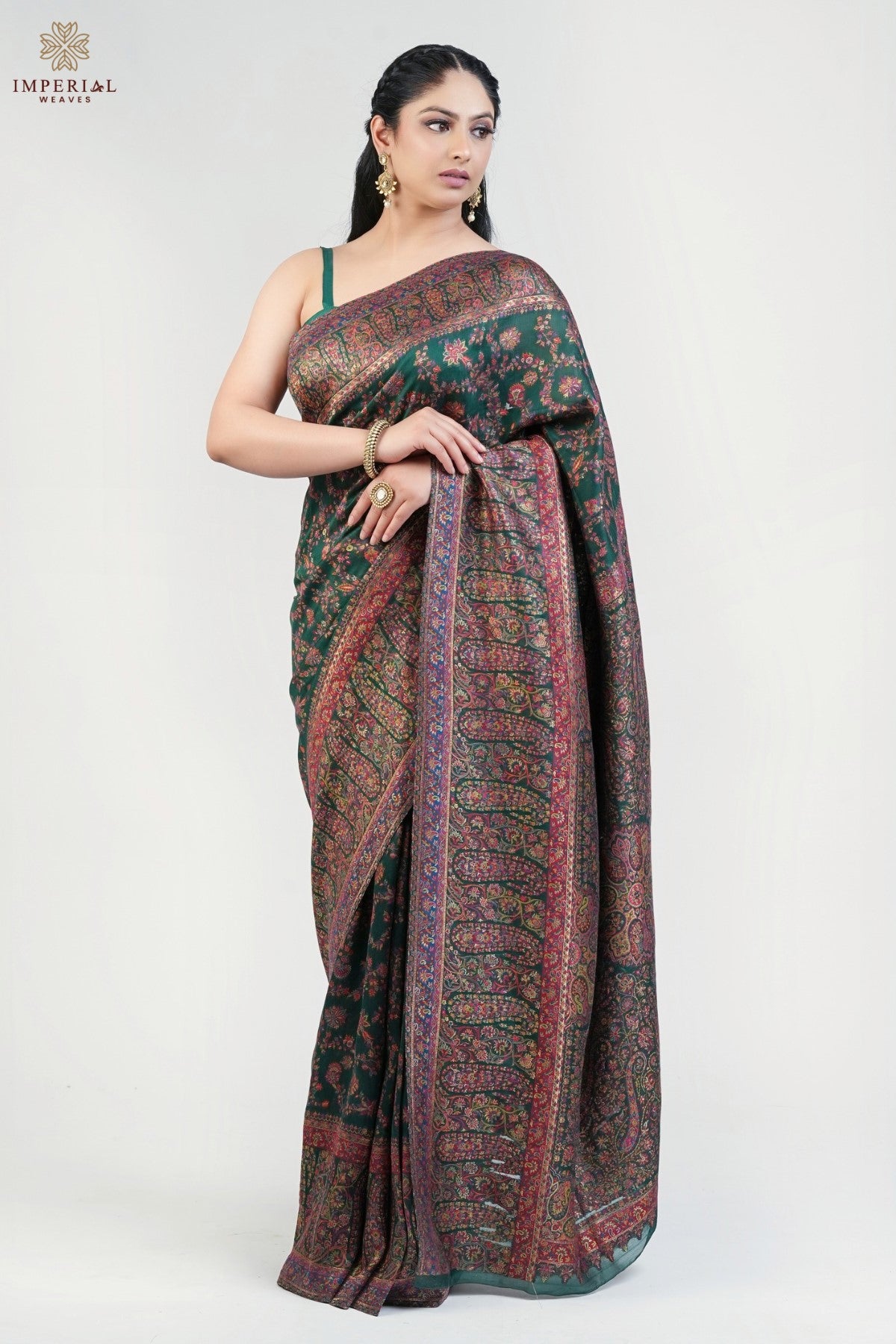 Green Kani Jamawar Silk Saree