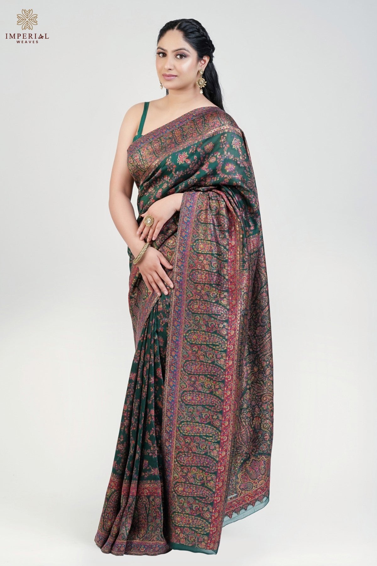 Green Kani Jamawar Silk Saree