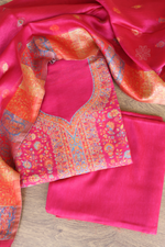 Pink Kani Silk Linen Suit with ZariImperial Weaves