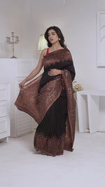 Black Kani Jamawar Pallu Silk Saree