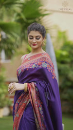 Purple Kani Floral Pallu Silk Saree