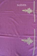 Mauve Fine Wool Zari Embroidered Unstitched Suit