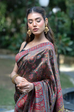 Black Kani Tissue Silk Saree