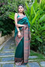 Green Kani Jamawar Pallu Silk Saree