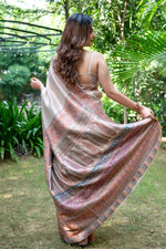 Beige Gold Tissue Silk Saree