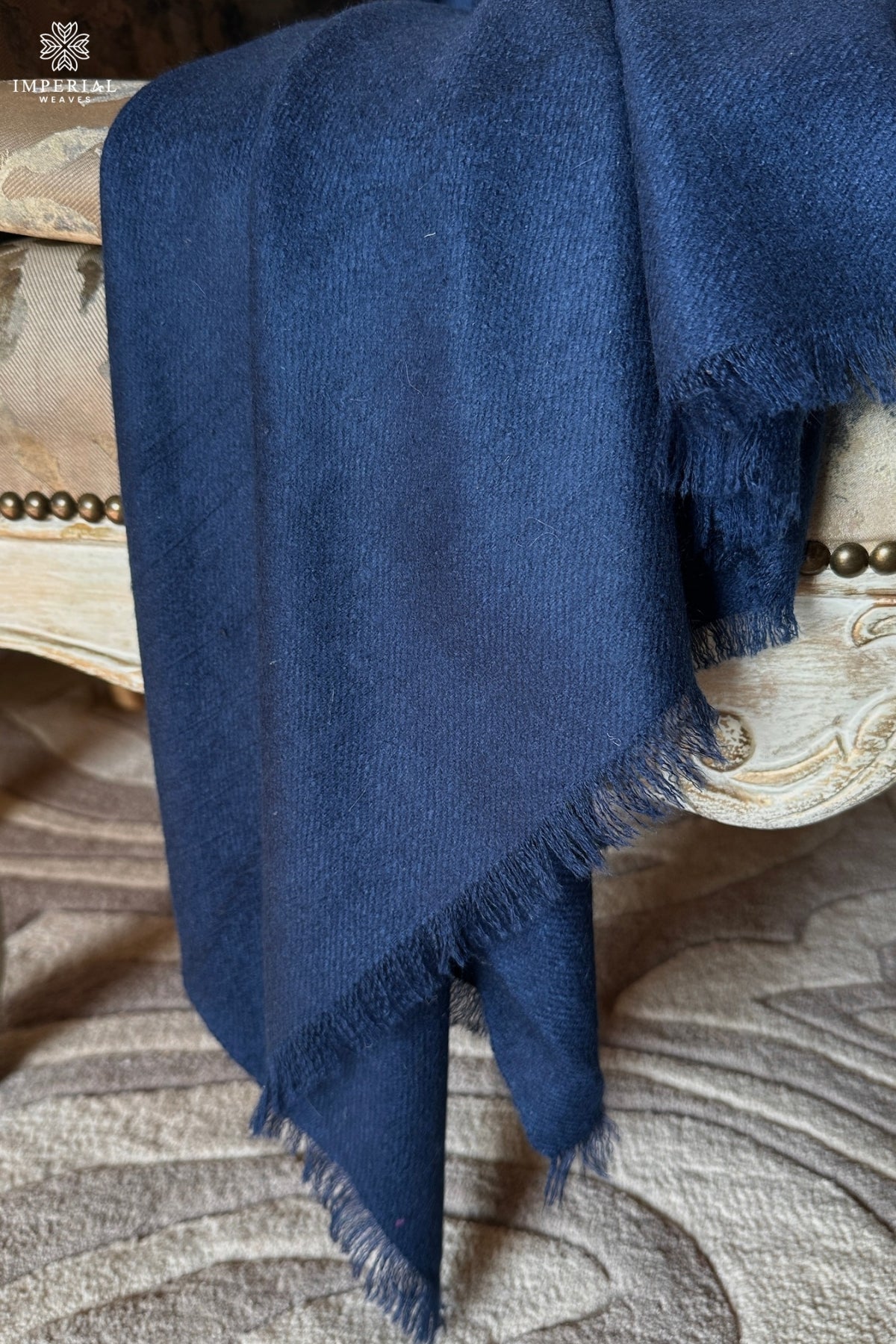 Navy Blue Pashmina Throw / Blanket