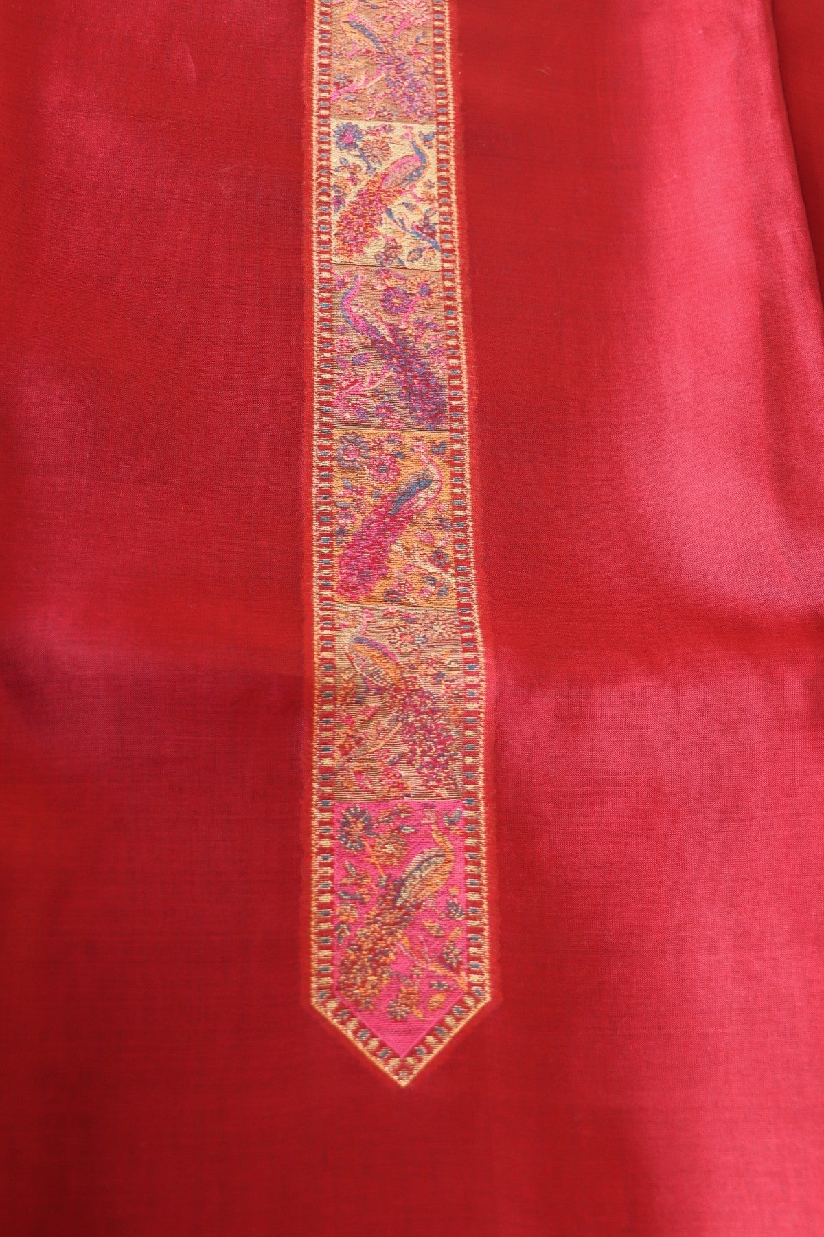 Maroon Kani Silk Suit with Tissue Silk Dupatta