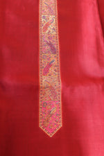 Maroon Kani Silk Suit with Tissue Silk Dupatta