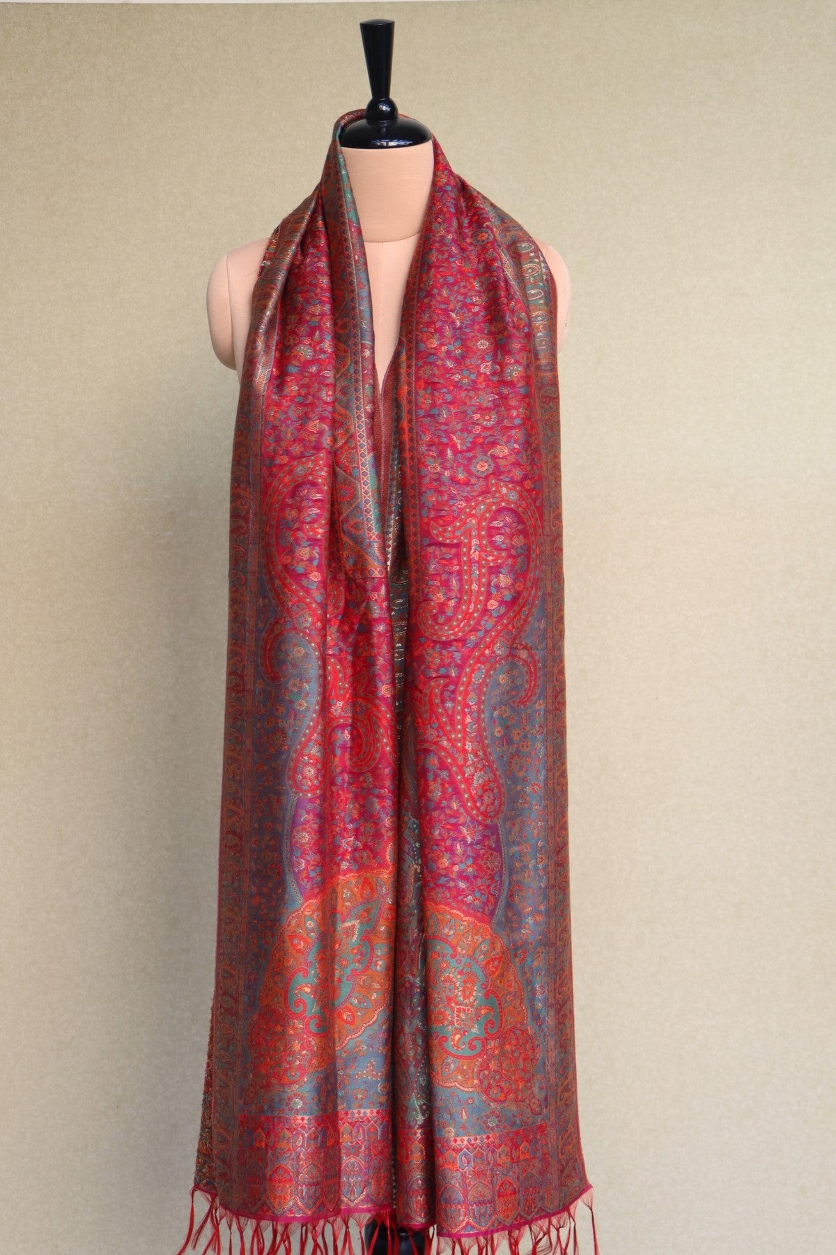 wine Silk Shawl